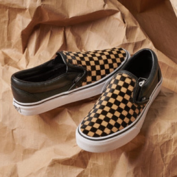 calf hair checkered vans